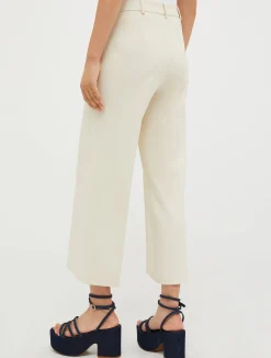 Cropped wide-leg trousers
