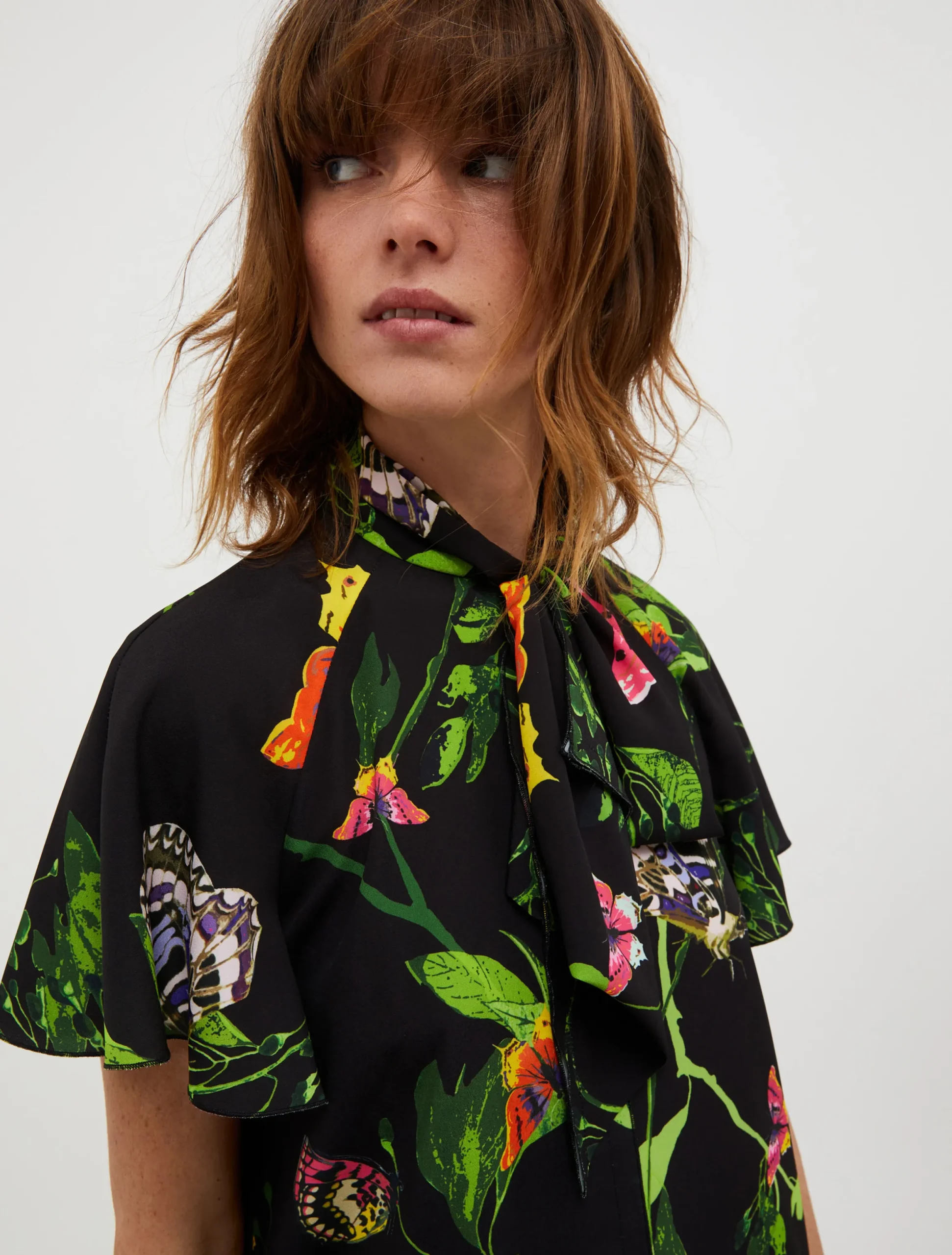 Crêpe de Chine tunic dress