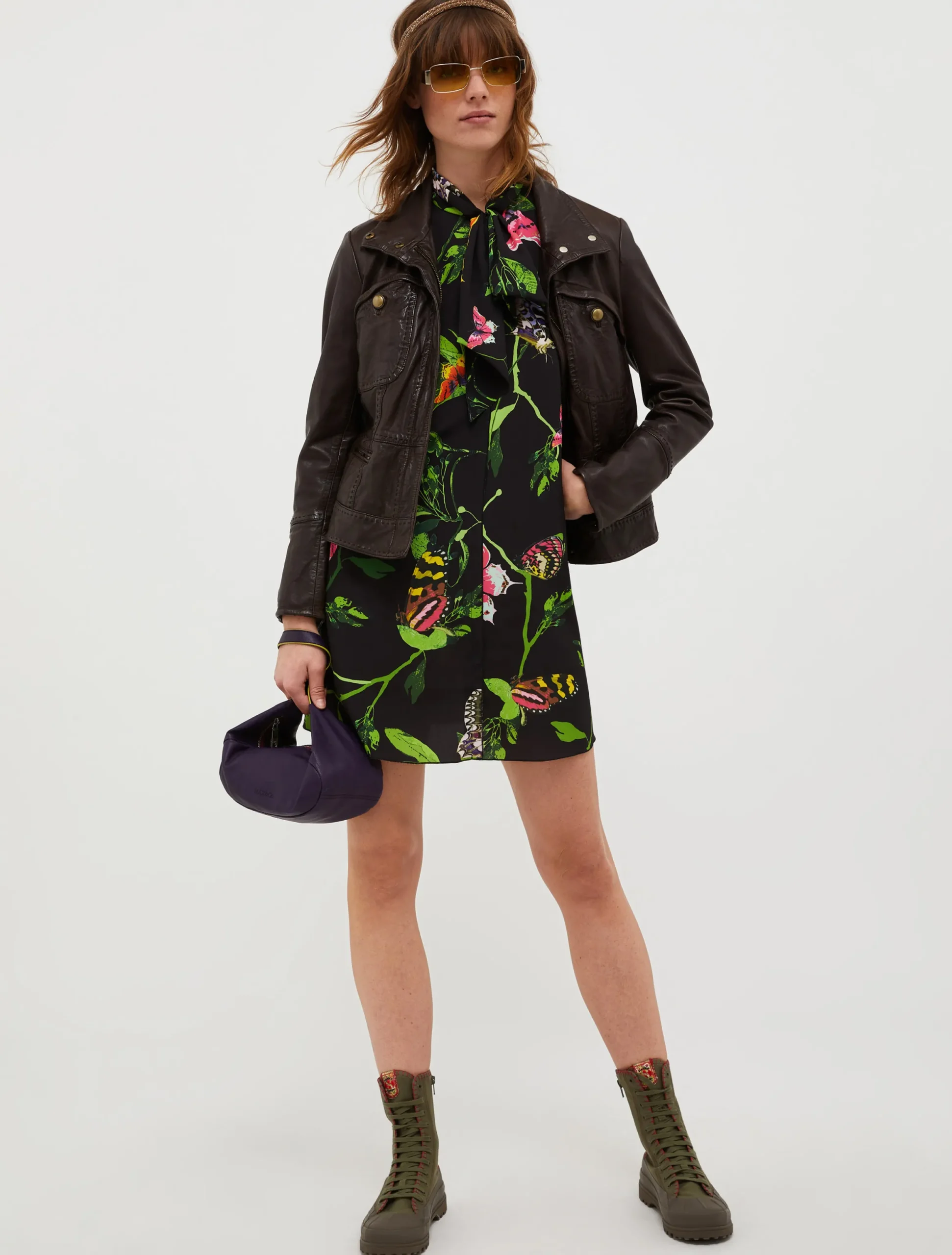 Crêpe de Chine tunic dress