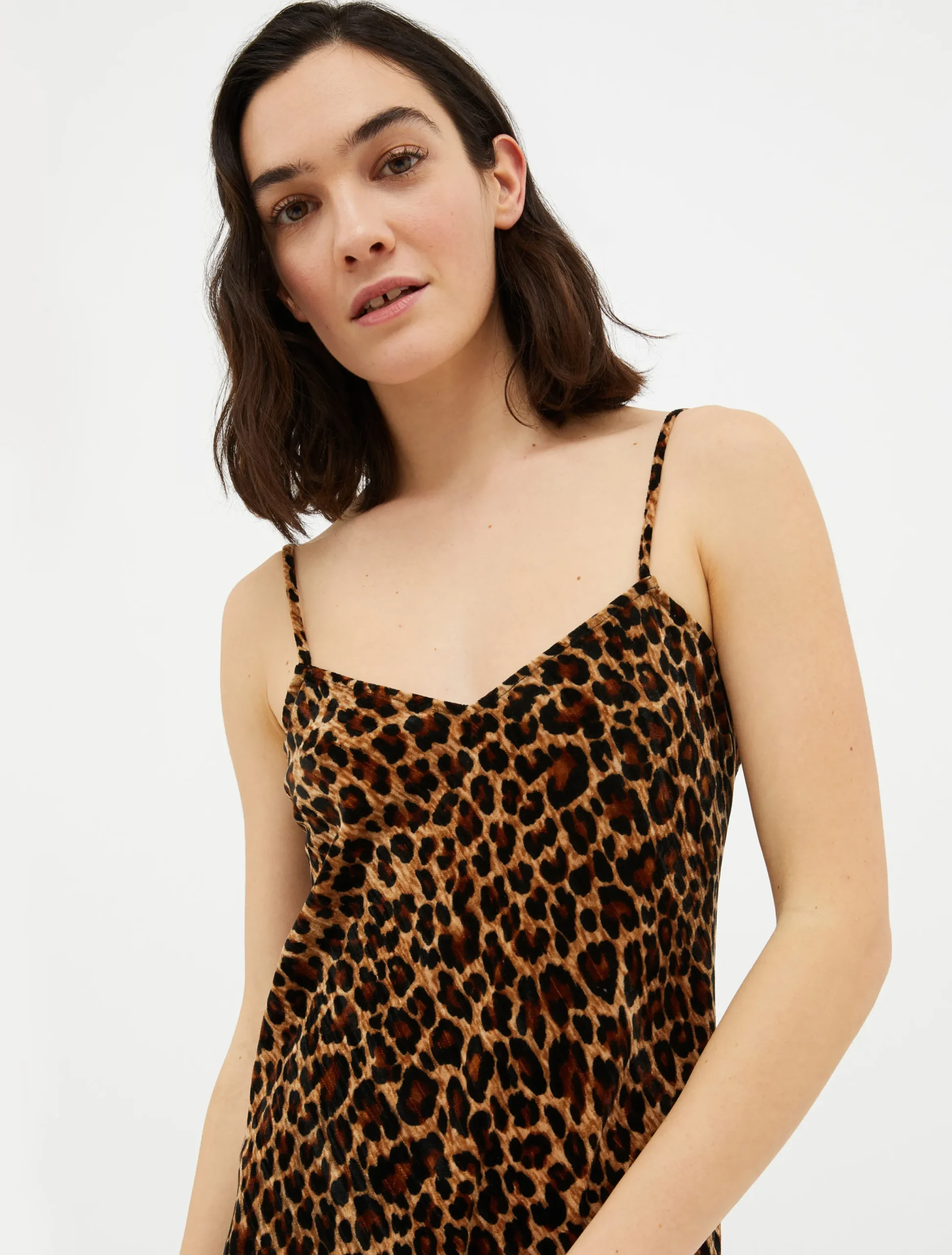 Crushed-velvet slip dress
