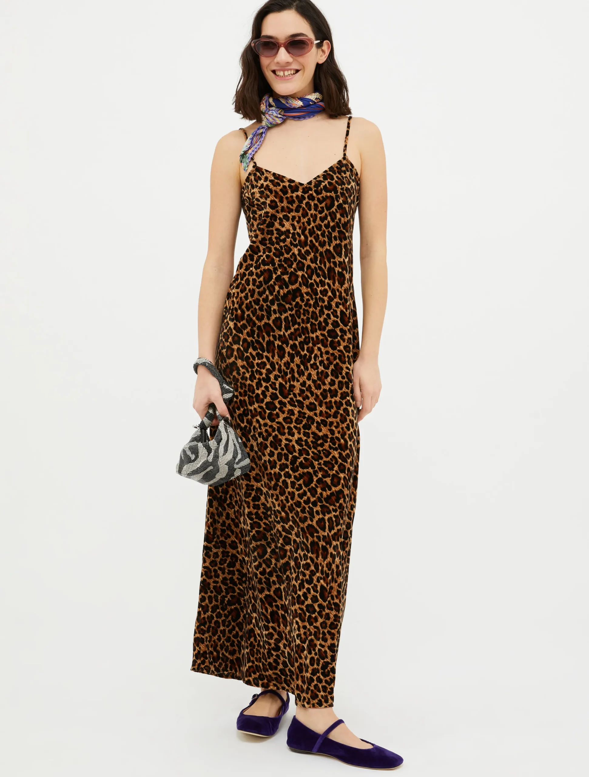 Crushed-velvet slip dress