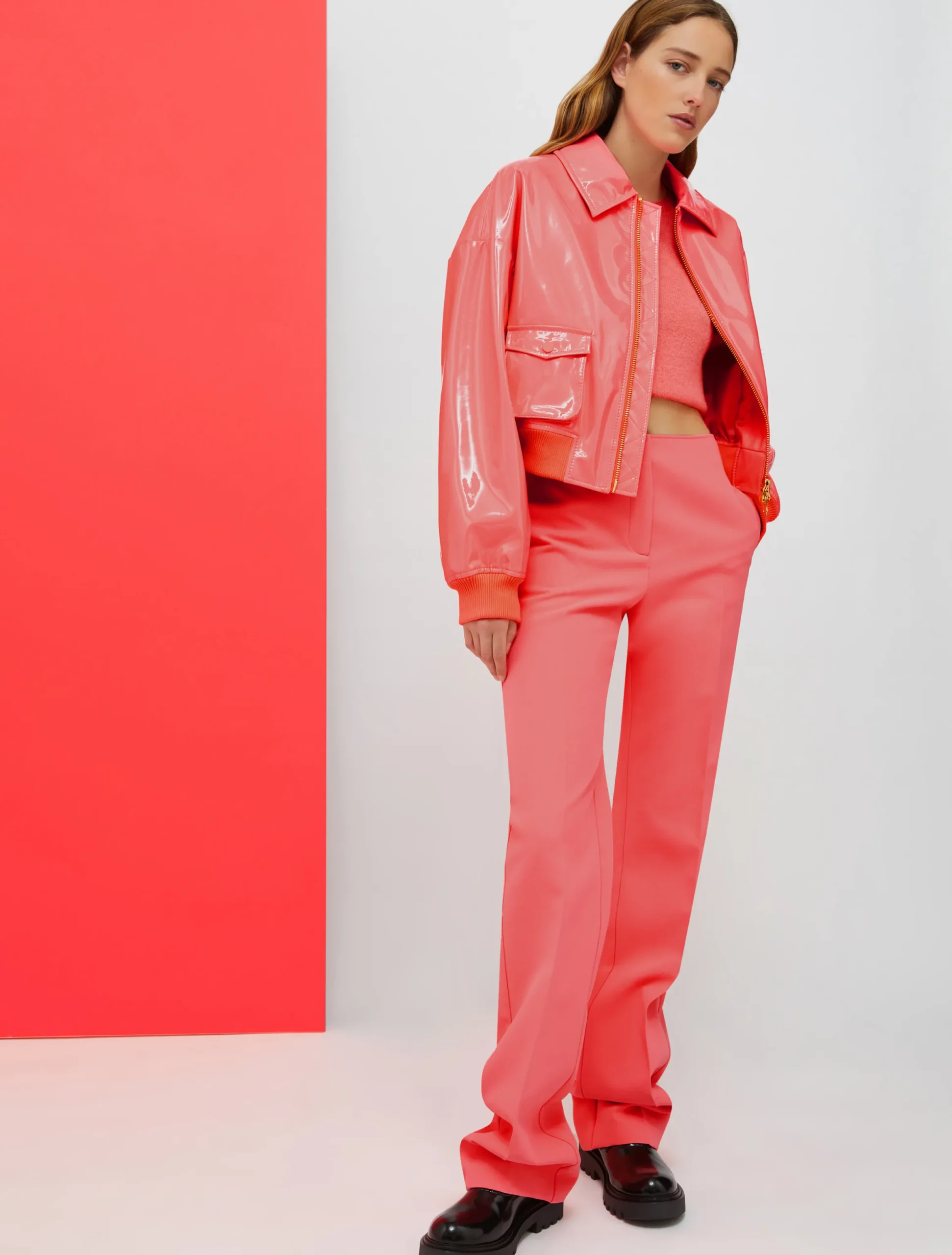 De-Coated with Anna Dello Russo patent-leather blouse