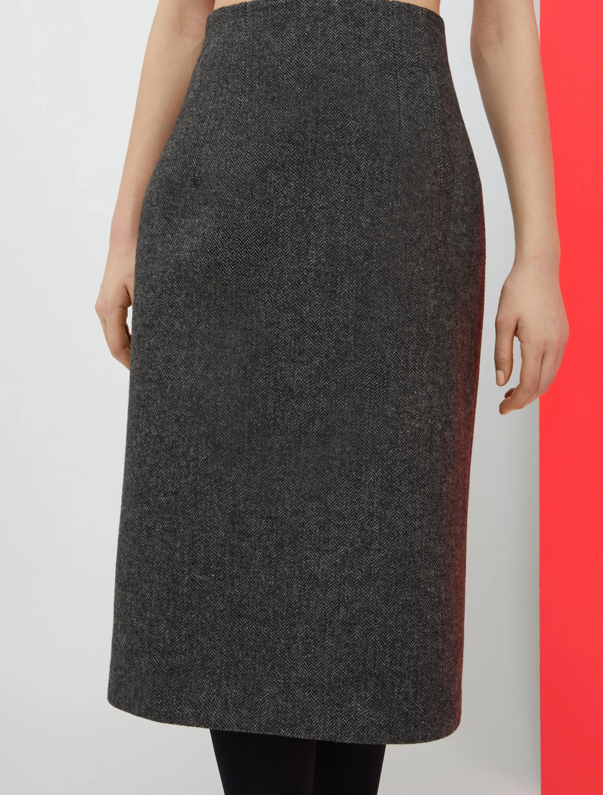 De-Coated with Anna Dello Russo flannel pencil skirt
