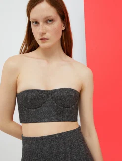 De-Coated with Anna Dello Russo flannel bustier top