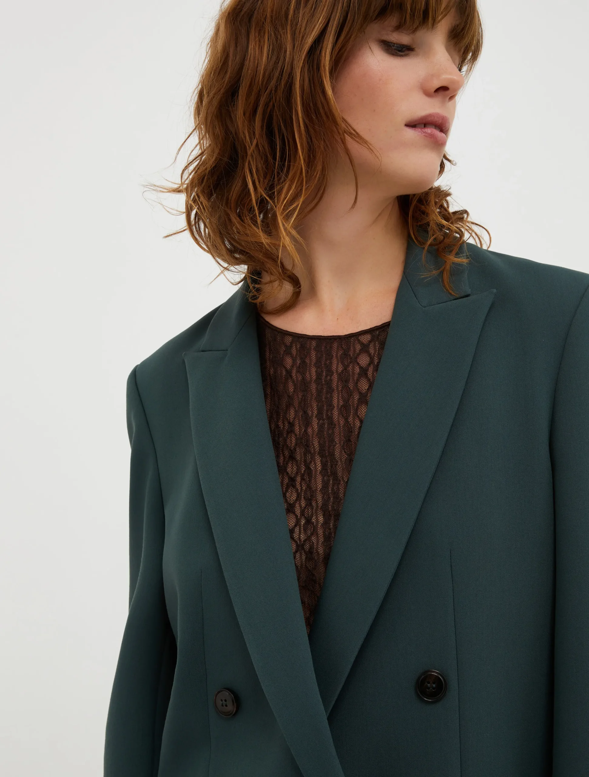 Double-breasted canvas blazer