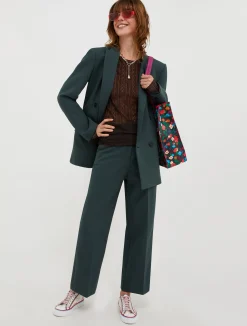 Double-breasted canvas blazer