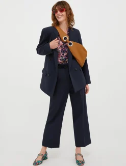 Double-breasted canvas blazer