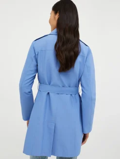 Double-breasted cropped trench coat