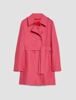 Double-breasted cropped trench coat