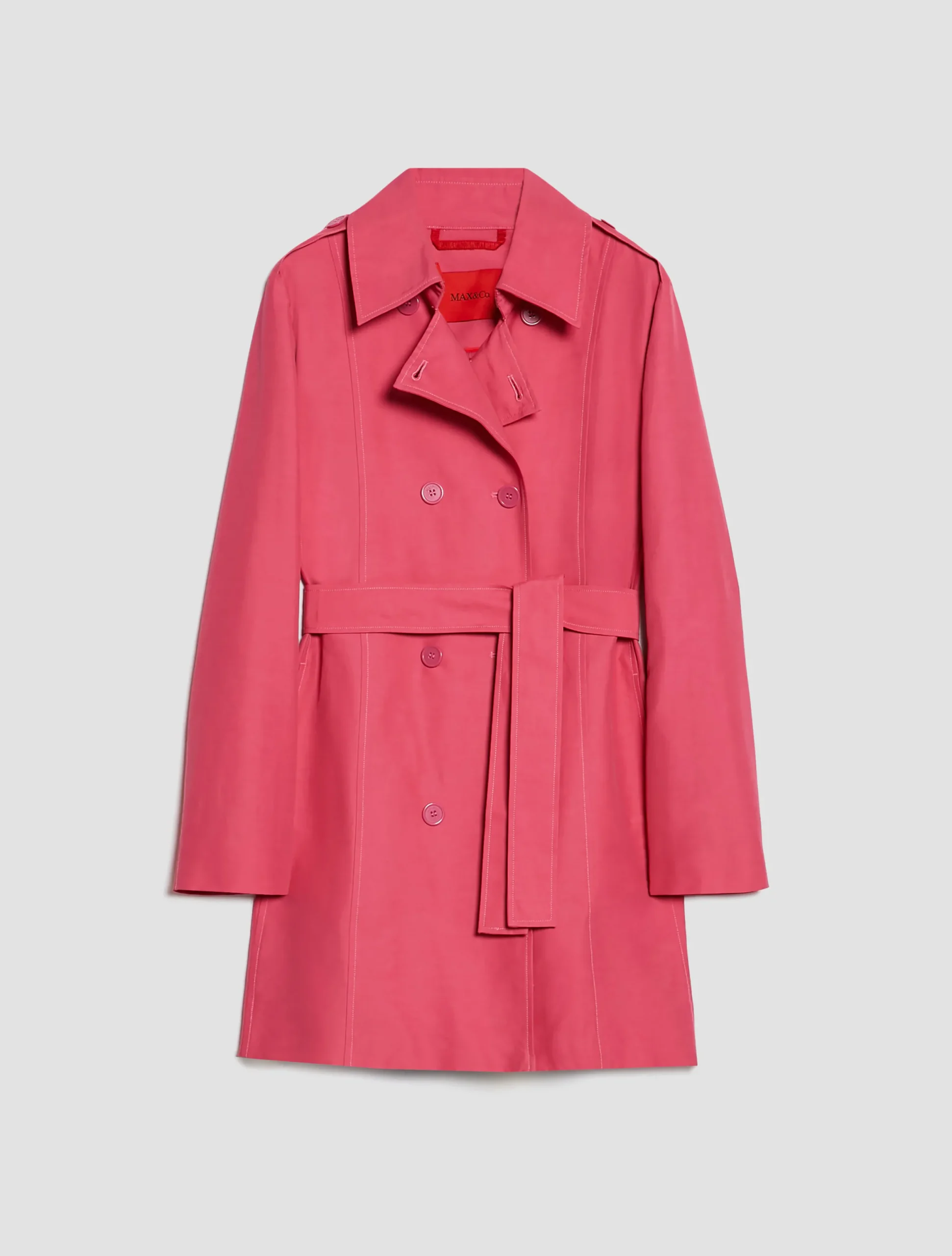 Double-breasted cropped trench coat