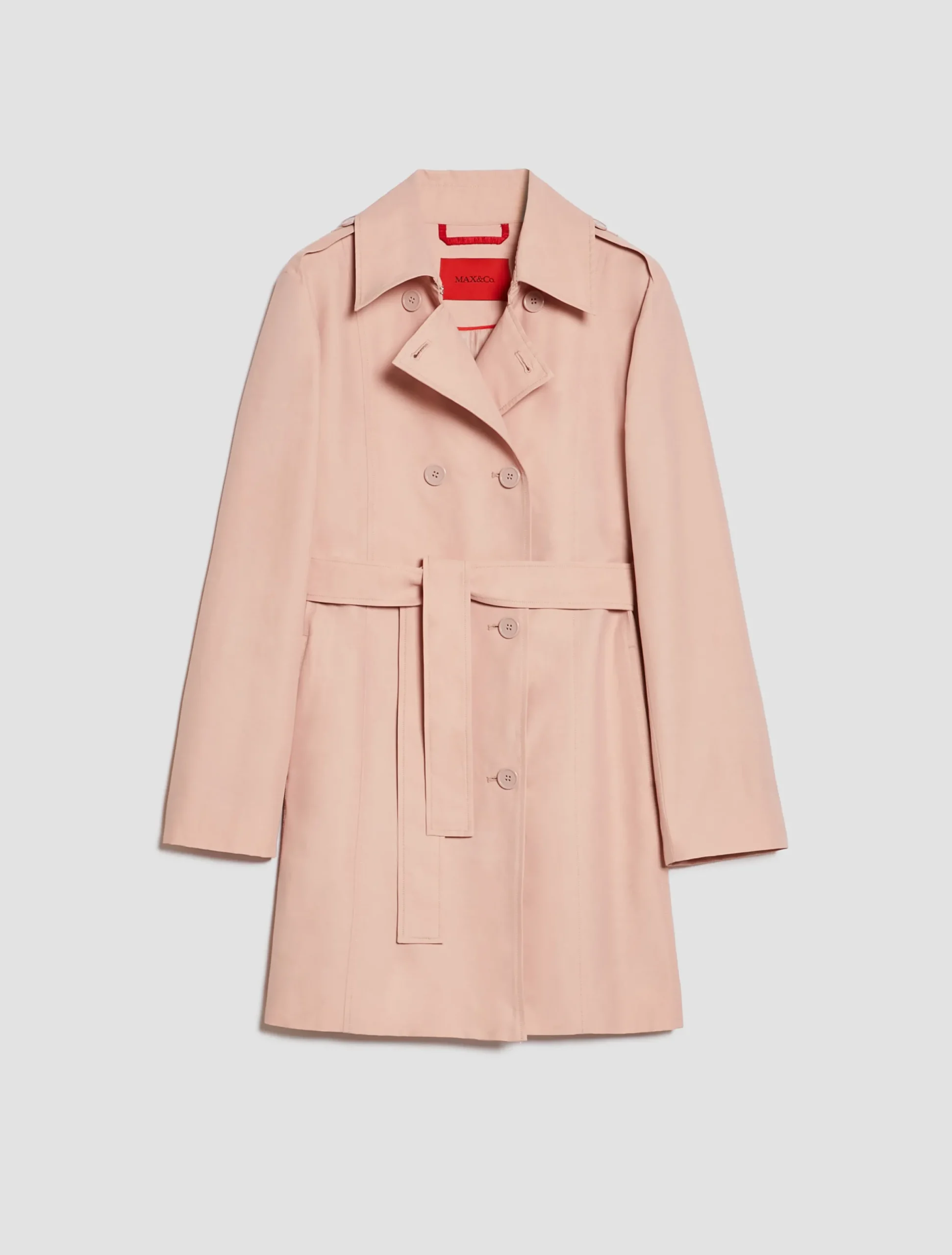 Double-breasted cropped trench coat