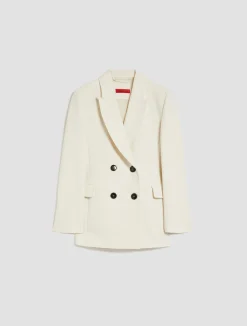 Double-breasted double cloth blazer