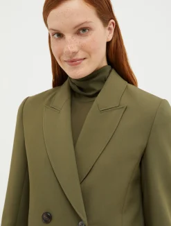 Double-breasted double cloth blazer