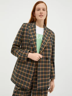 Double-breasted flannel blazer