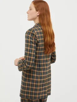 Double-breasted flannel blazer