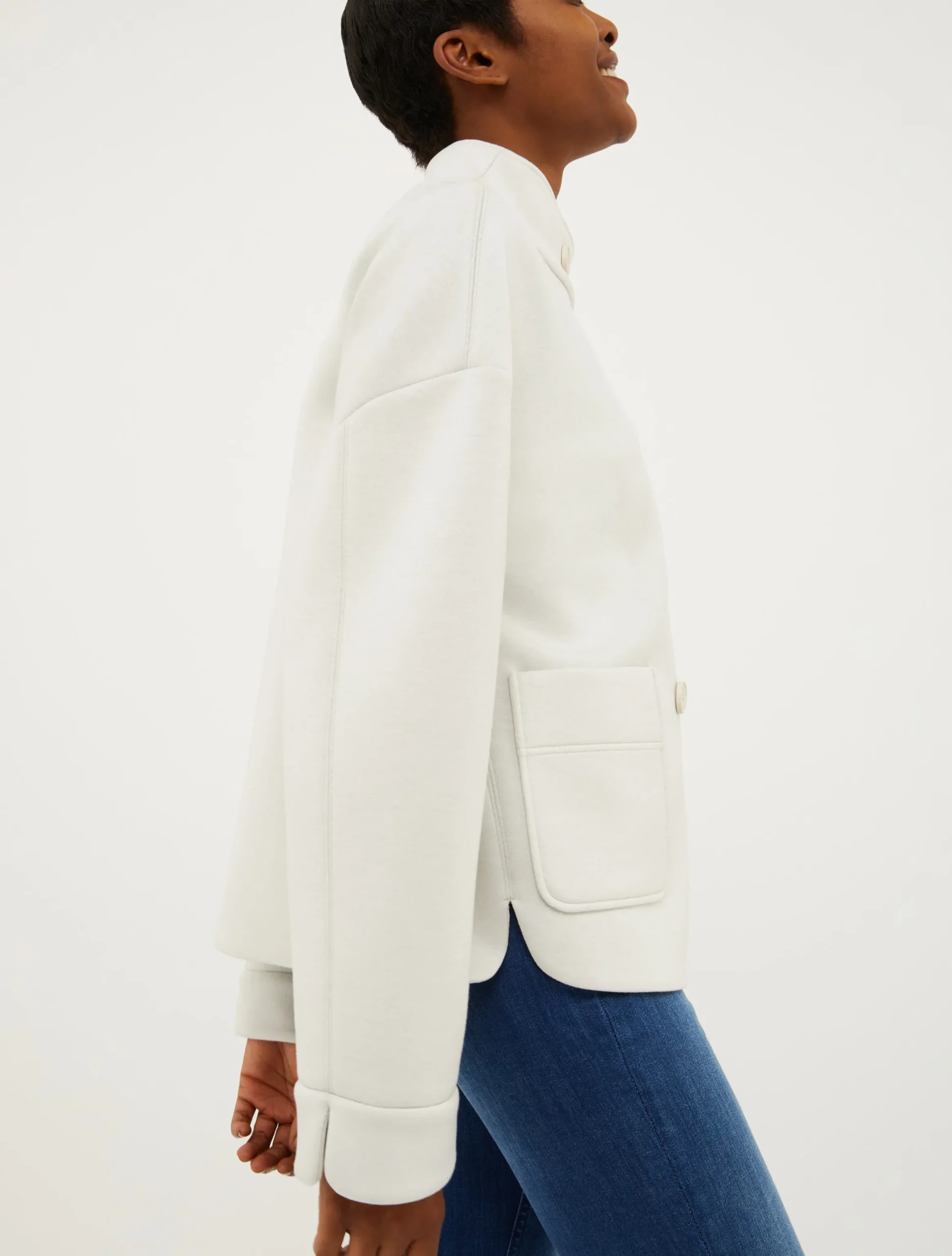 Double-breasted jersey jacket