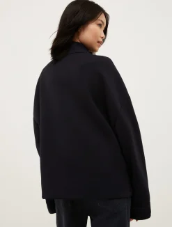 Double-breasted jersey jacket