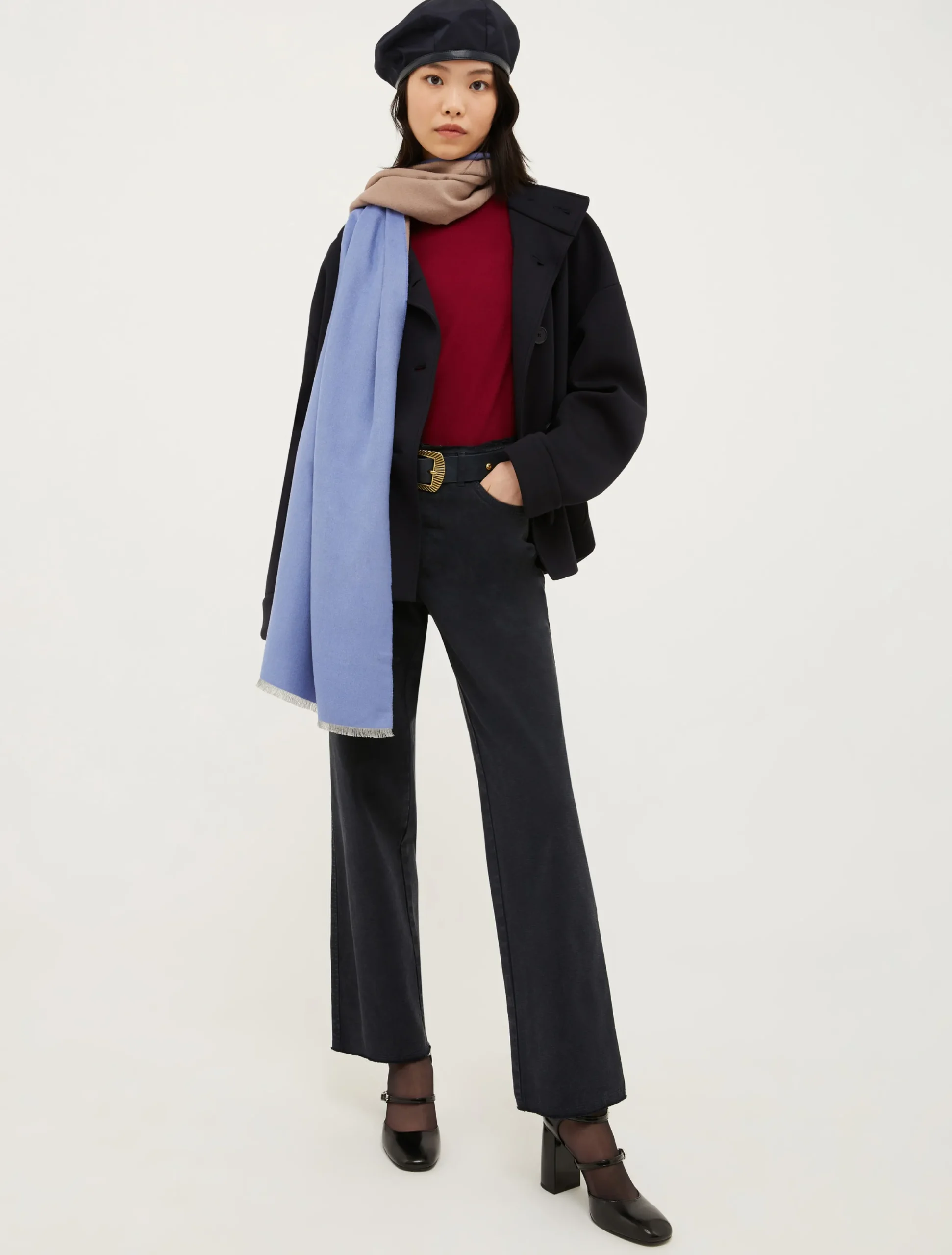 Double-breasted jersey jacket