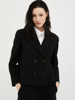 Double-breasted jersey-twill blazer