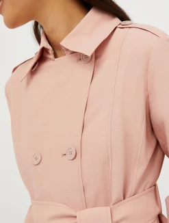 Double-breasted midi trench coat