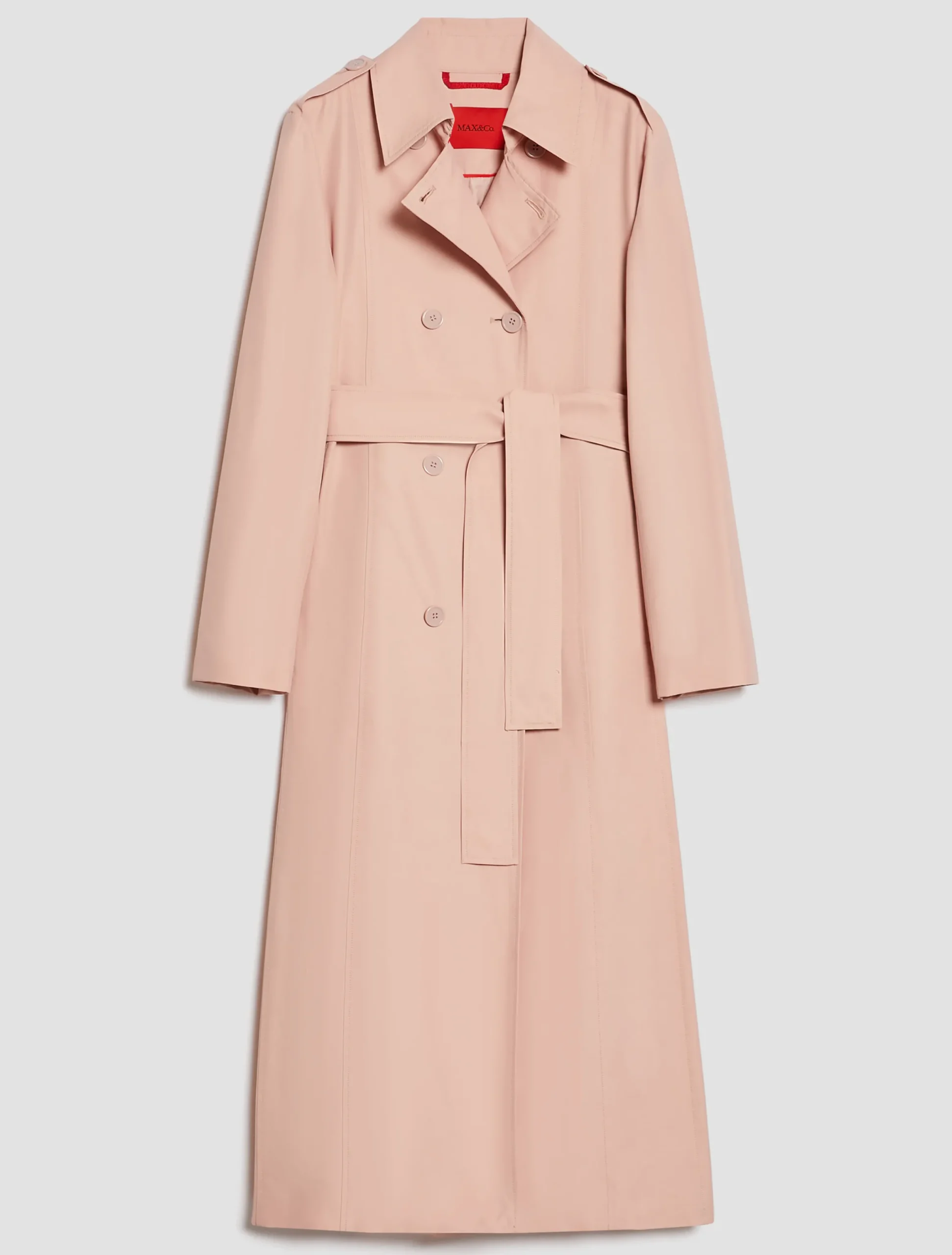 Double-breasted midi trench coat