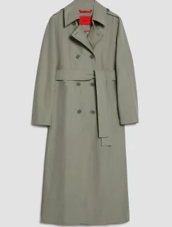 Double-breasted midi trench coat