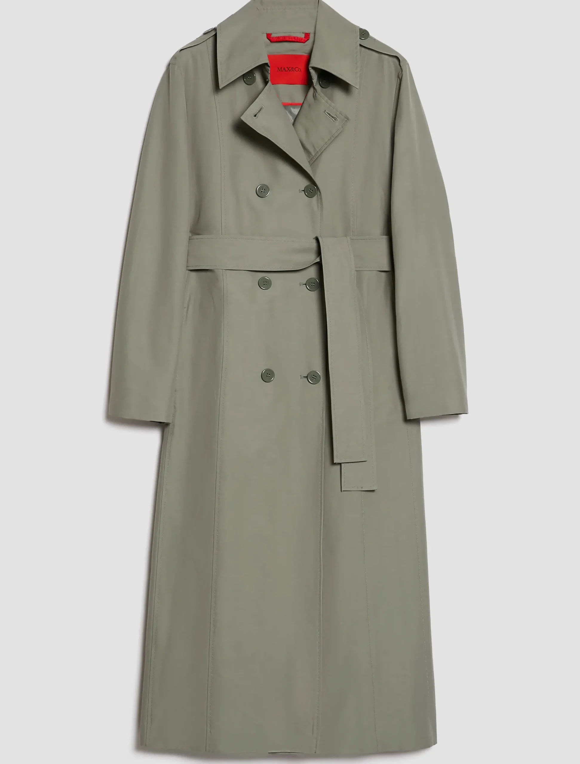 Double-breasted midi trench coat