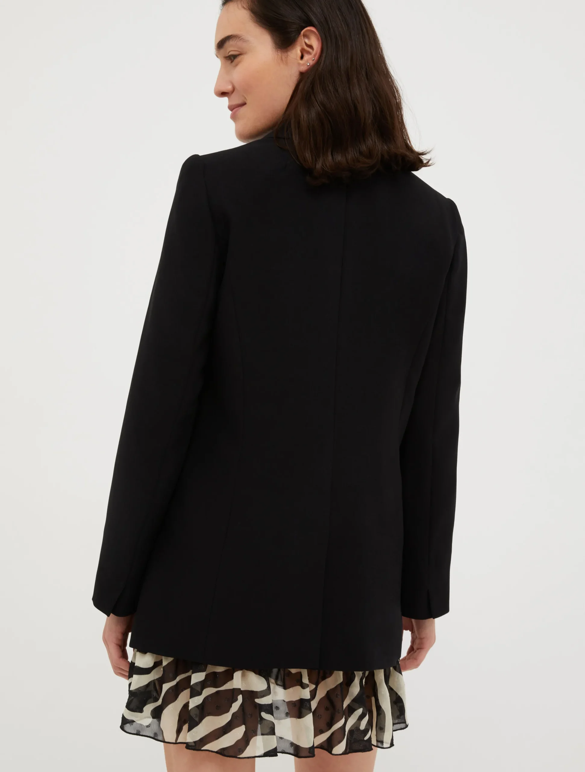 Double-breasted satin blazer
