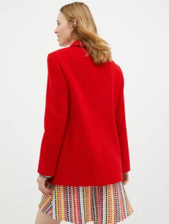 Double-breasted wool-blend blazer