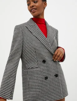 Double-breasted wool-blend blazer