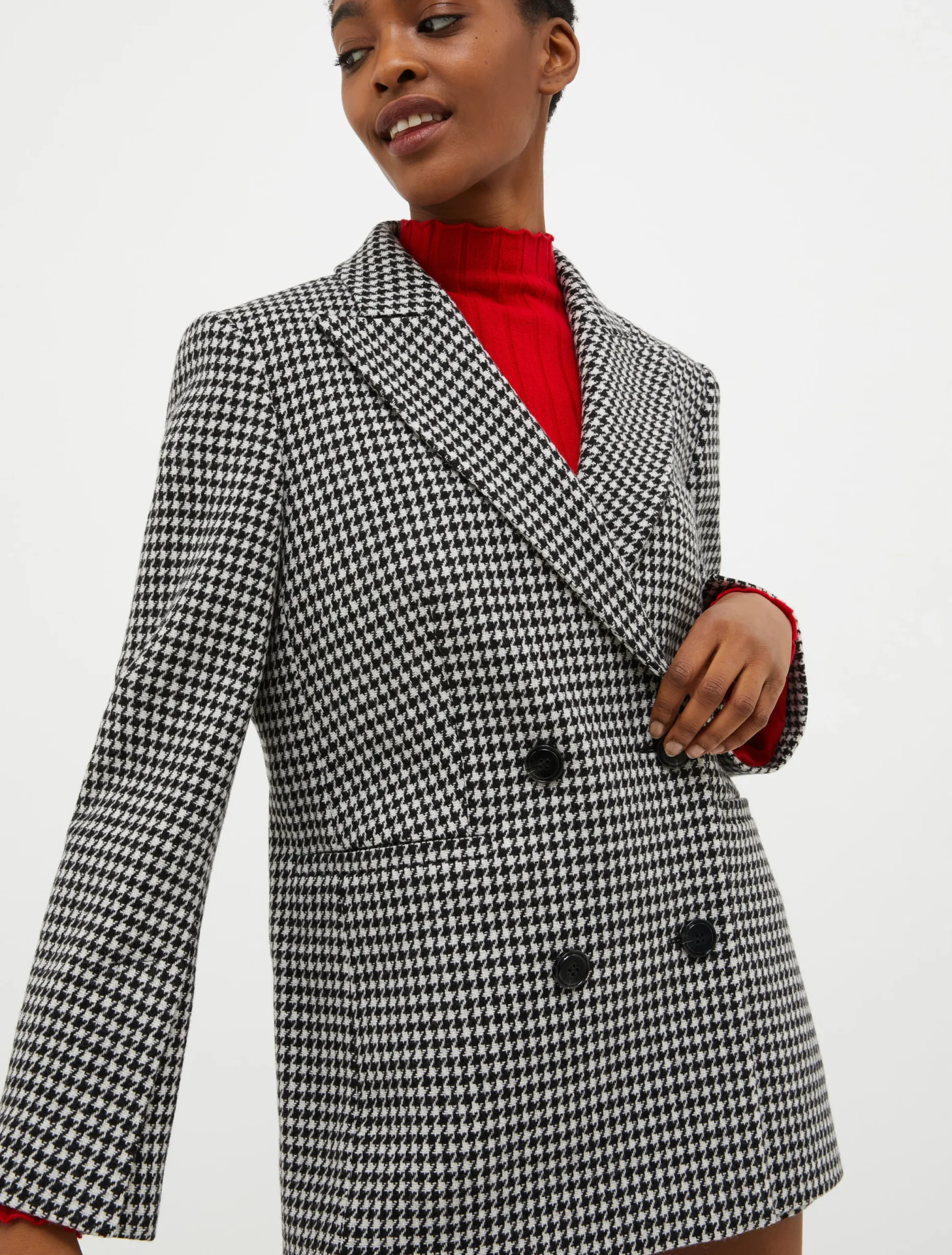 Double-breasted wool-blend blazer