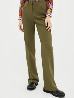 Double-cloth bootcut trousers