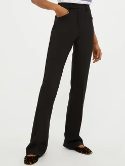 Double-cloth bootcut trousers