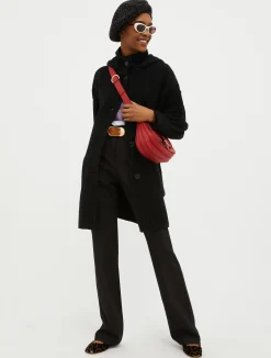 Double-cloth bootcut trousers
