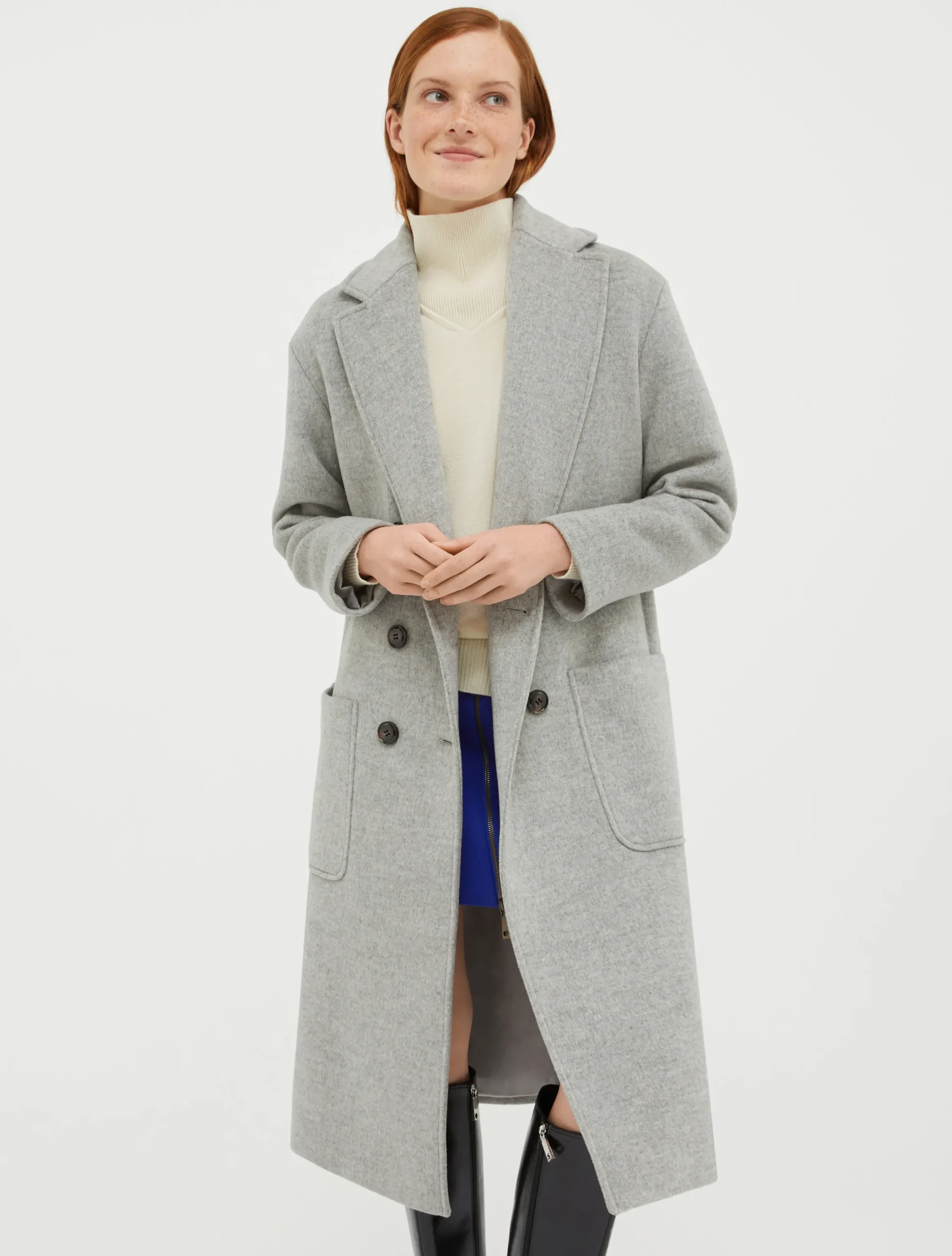 Double-faced broadcloth coat