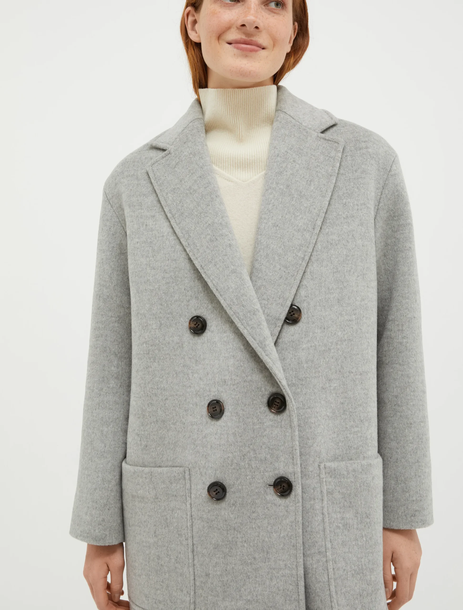 Double-faced broadcloth coat