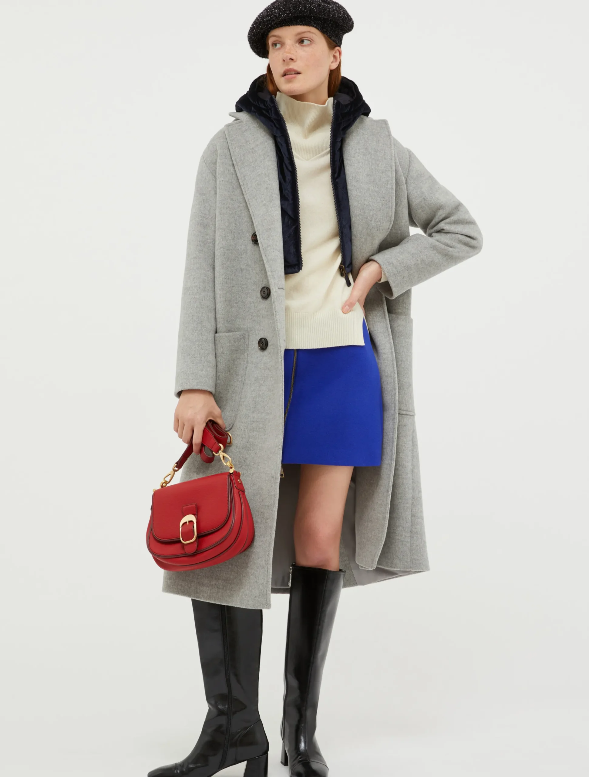 Double-faced broadcloth coat