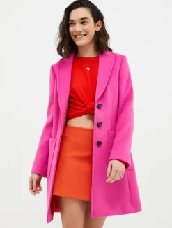 Double-faced wool-blend coat
