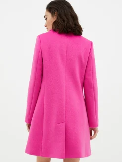 Double-faced wool-blend coat