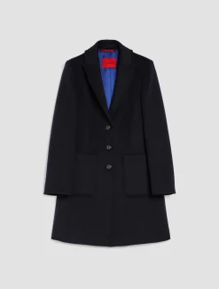 Double-faced wool-blend coat
