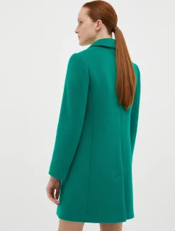 Double-faced wool-blend coat