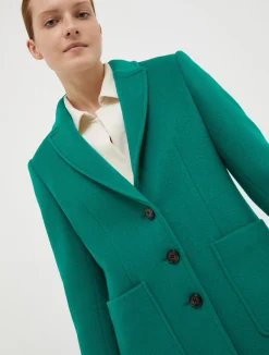 Double-faced wool-blend coat