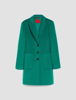 Double-faced wool-blend coat