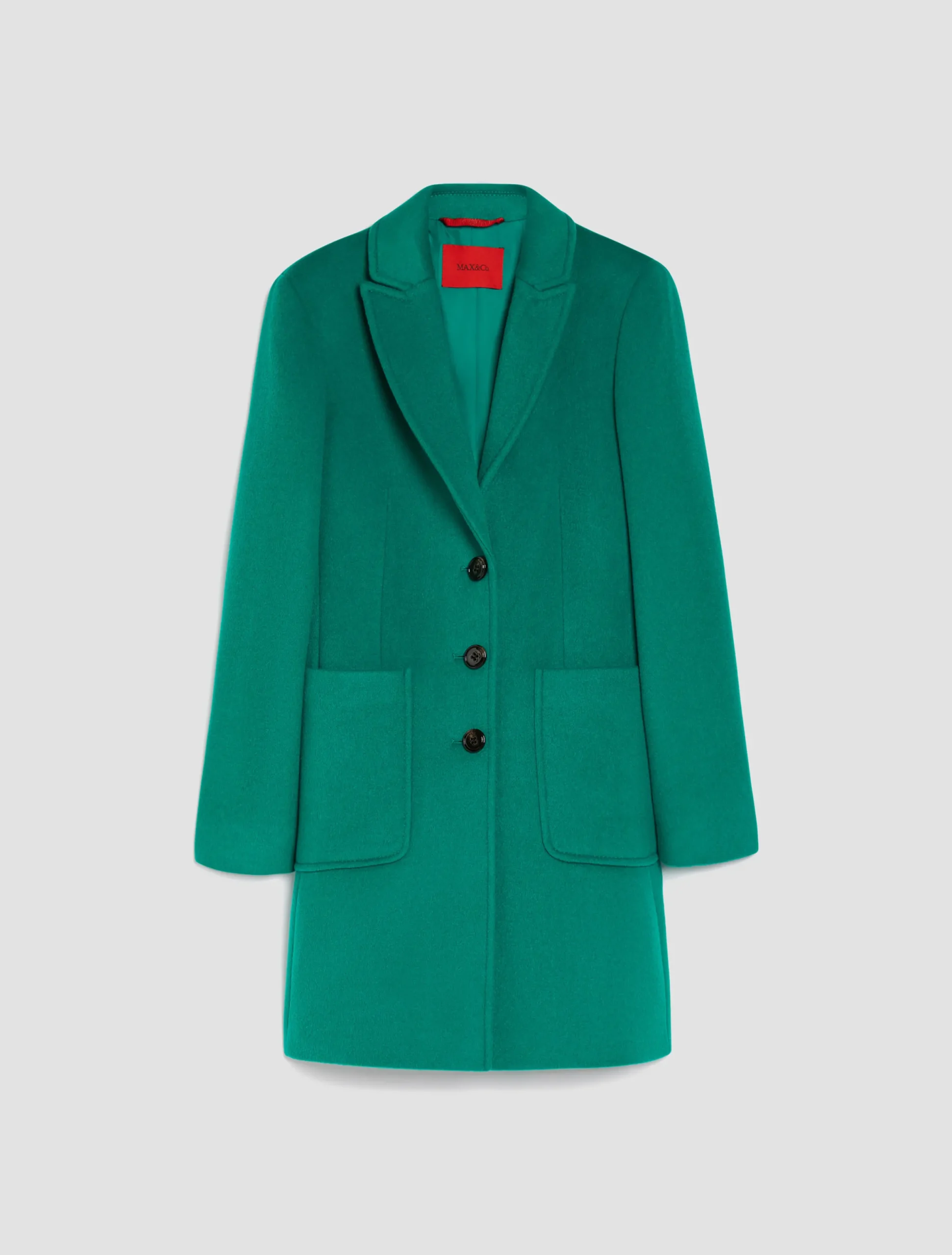 Double-faced wool-blend coat