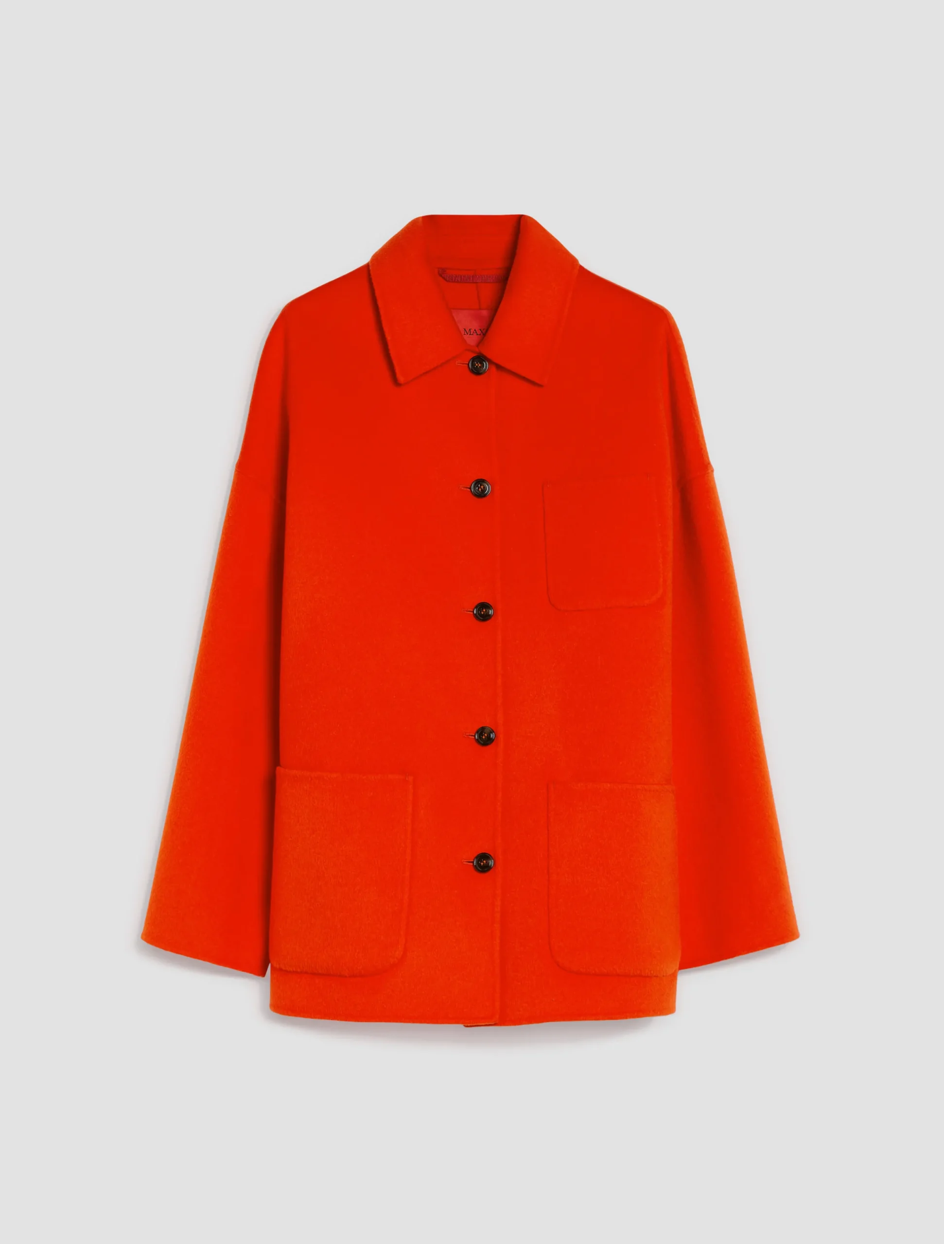 Double-faced wool-blend coat