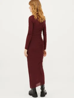 Draped jersey midi dress