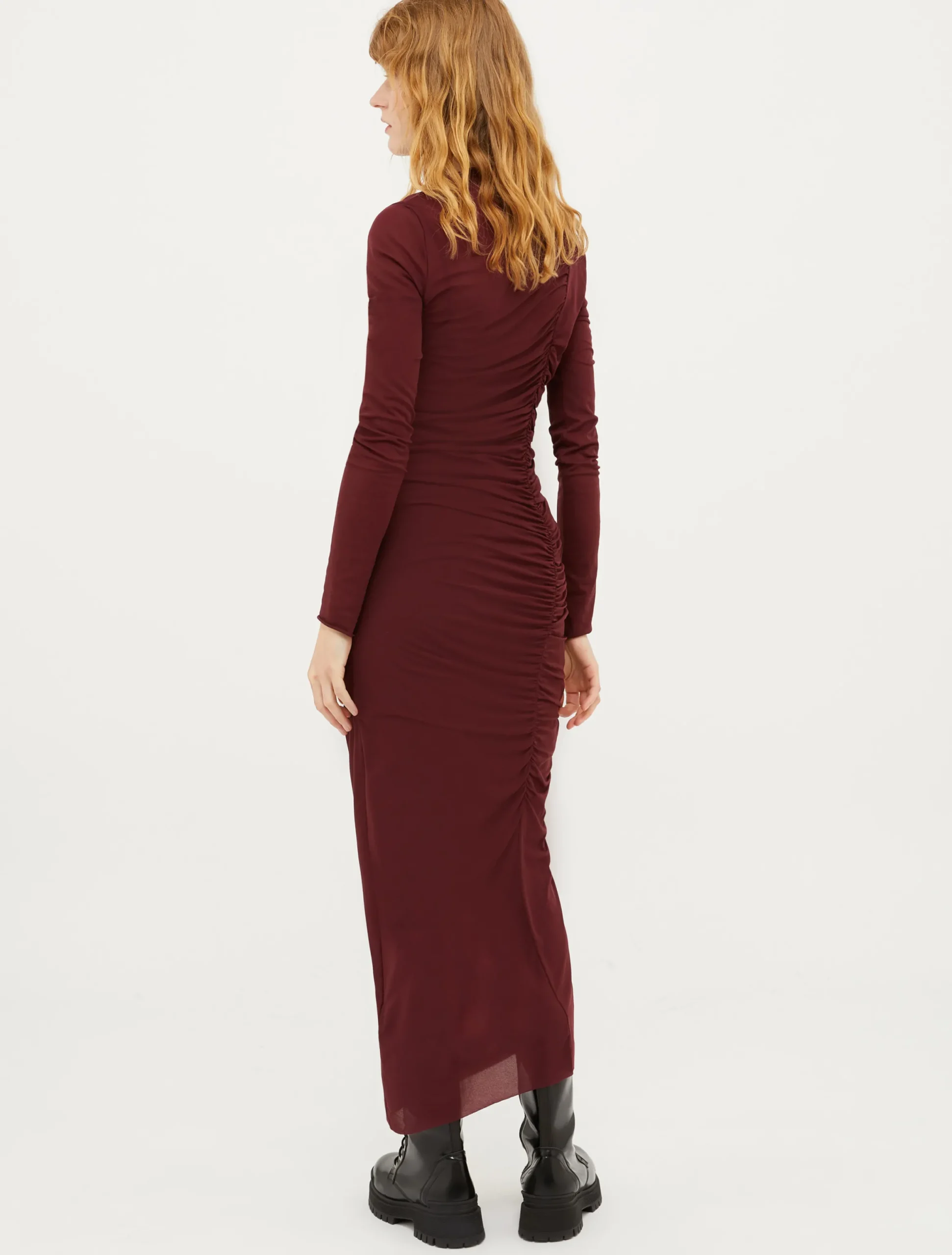 Draped jersey midi dress