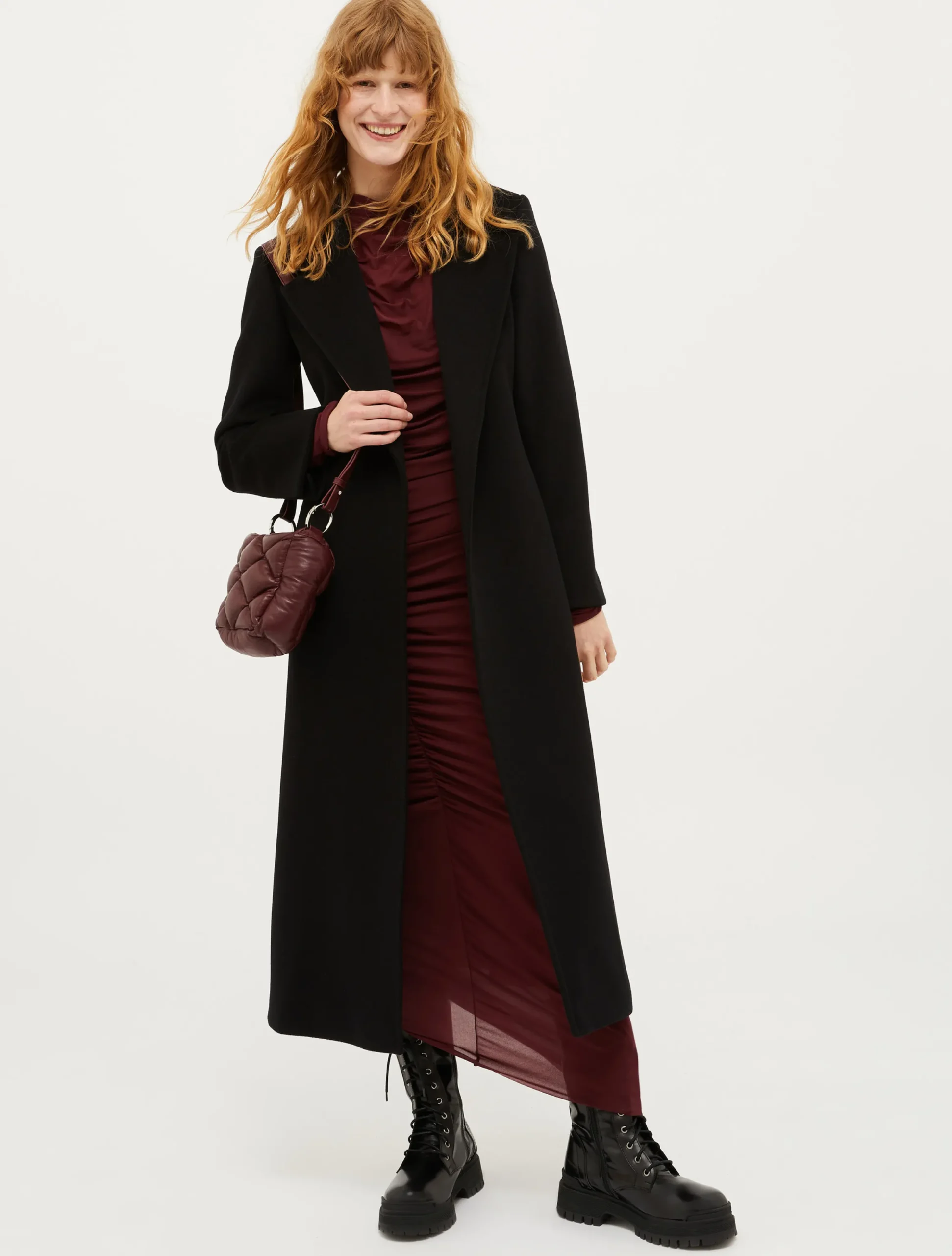 Draped jersey midi dress