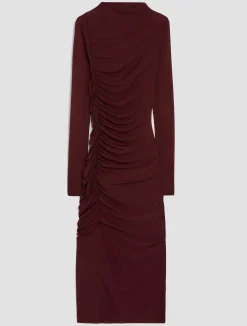 Draped jersey midi dress