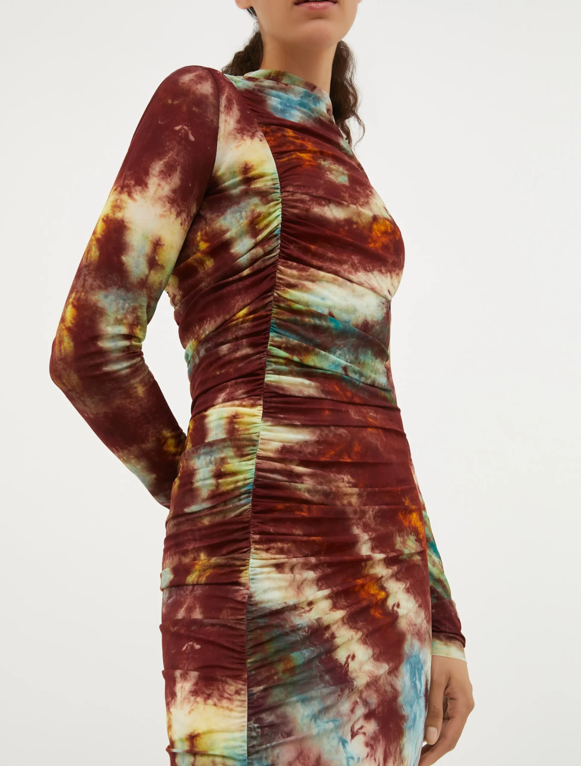 Draped jersey midi dress